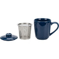 Zgmdw Cobaltide Ceramic Tea Cup with Basket Infuser and Lid 15 oz Ink Blue - Product view